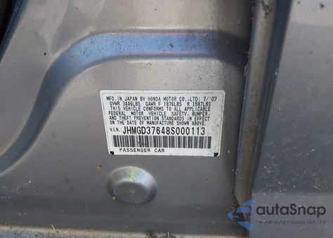 2008 Honda Fit Sport z USA, uszkodzony, nr VIN JHMGD37648S000113